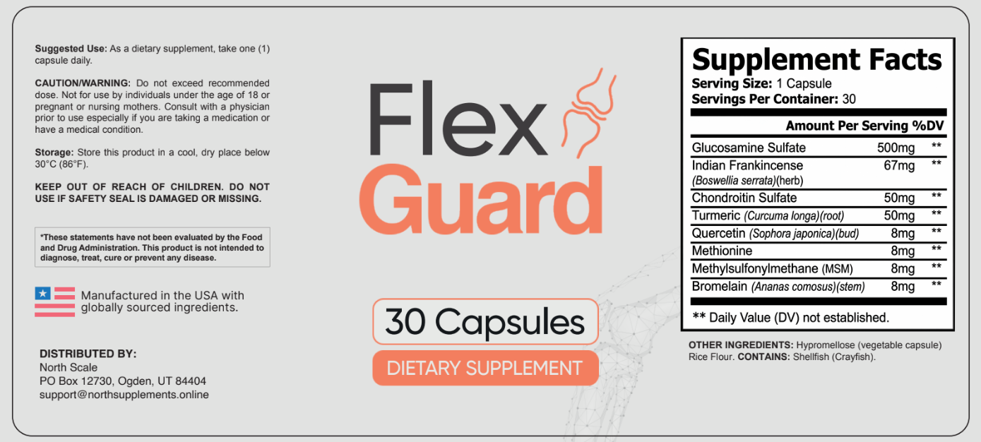 Flex Guard supplement label